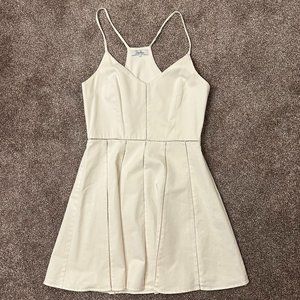 Parker Women's Flared Mini Ivory Dress Size Small, Sleeveless, Nice Detail
